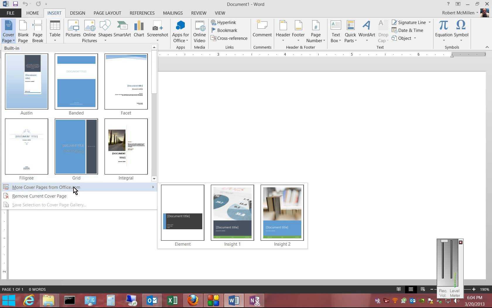 How To Get Free Report Cover Pages In Microsoft Word 2013 Regarding Report Template Word 2013