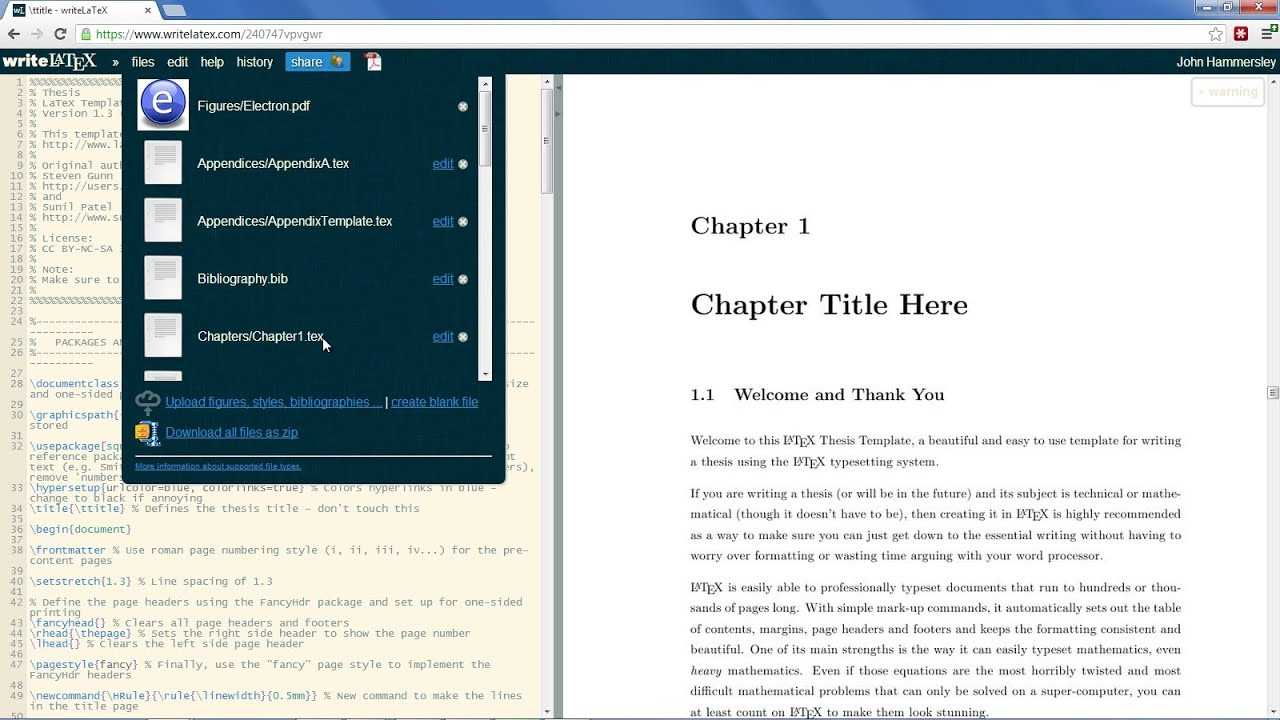 How To Get Started Writing Your Thesis In Latex – Overleaf Regarding Ms Word Thesis Template