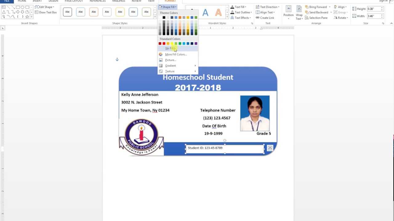 How To Make Id Card Design In Ms Word Urdu Tutorial With Id Badge Template Word