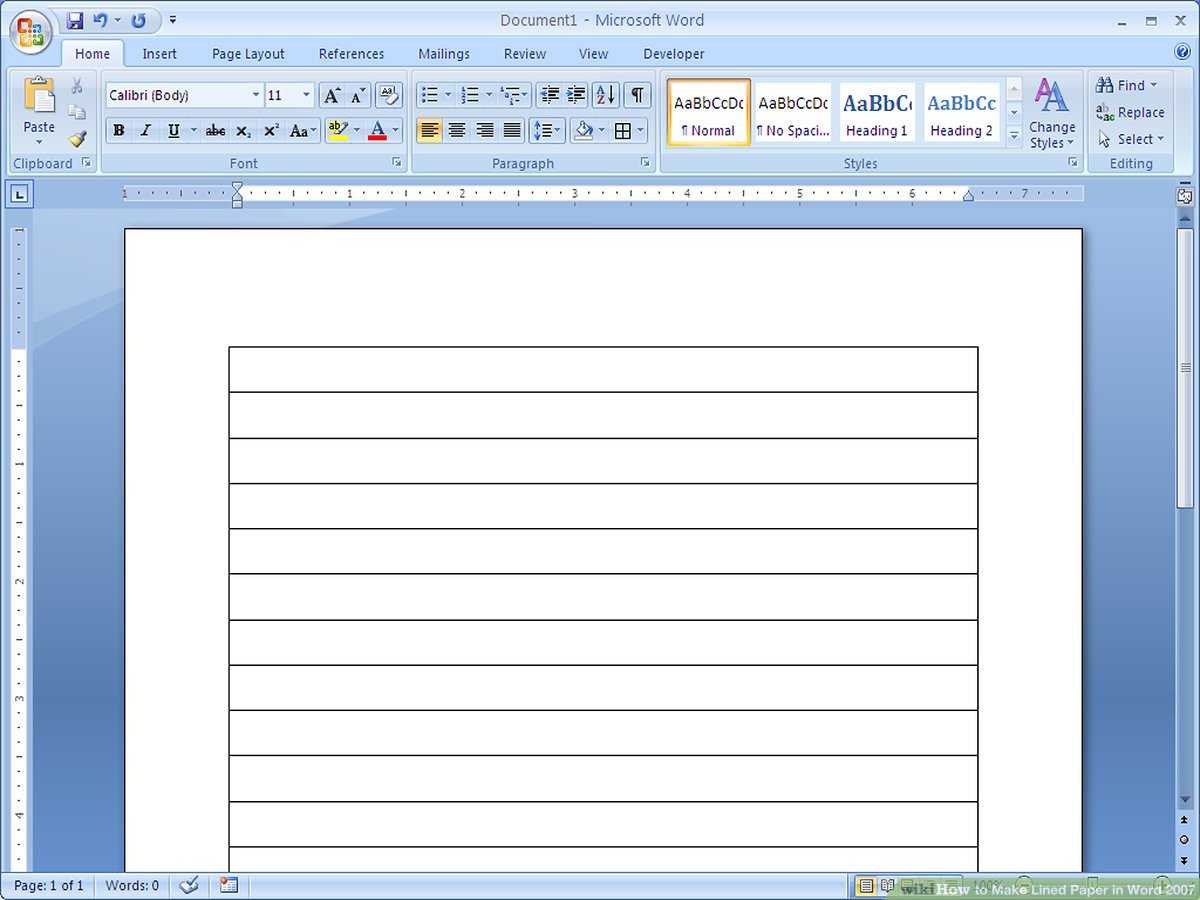 How To Make Lined Paper In Word 2007: 4 Steps (With Pictures) For Ruled Paper Template Word