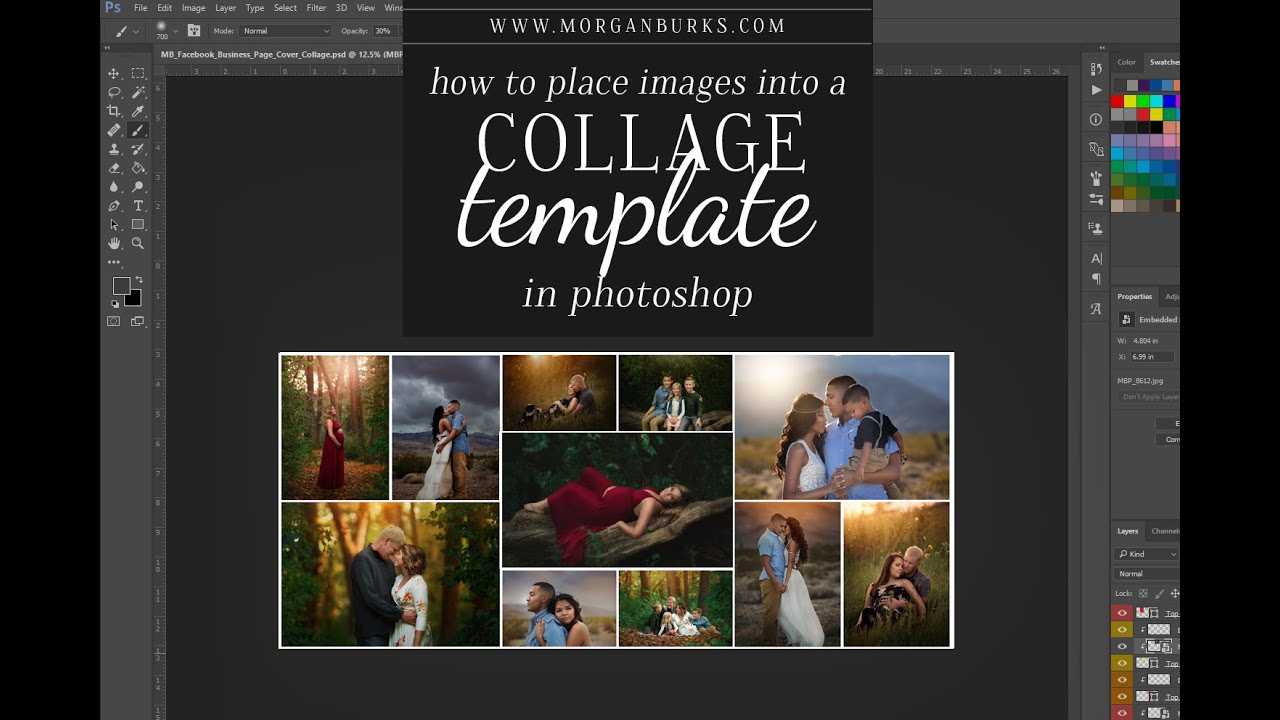 How To Place Images Into A Photoshop Collage Template With Regard To Photoshop Facebook Banner Template