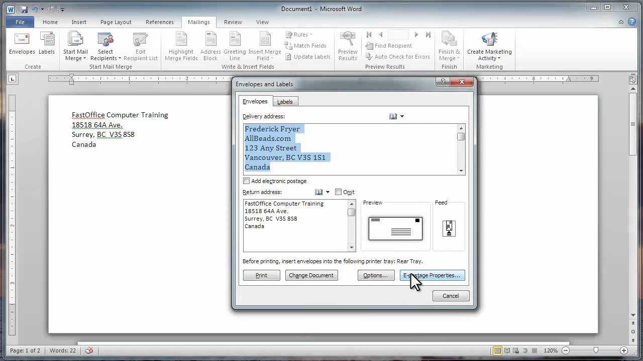 How To Print Envelopes In Word - Dalep.midnightpig.co Within Word 2013 Envelope Template