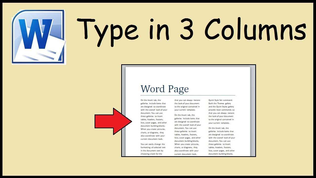 How To Type In 3 Columns Word For 3 Column Word Template
