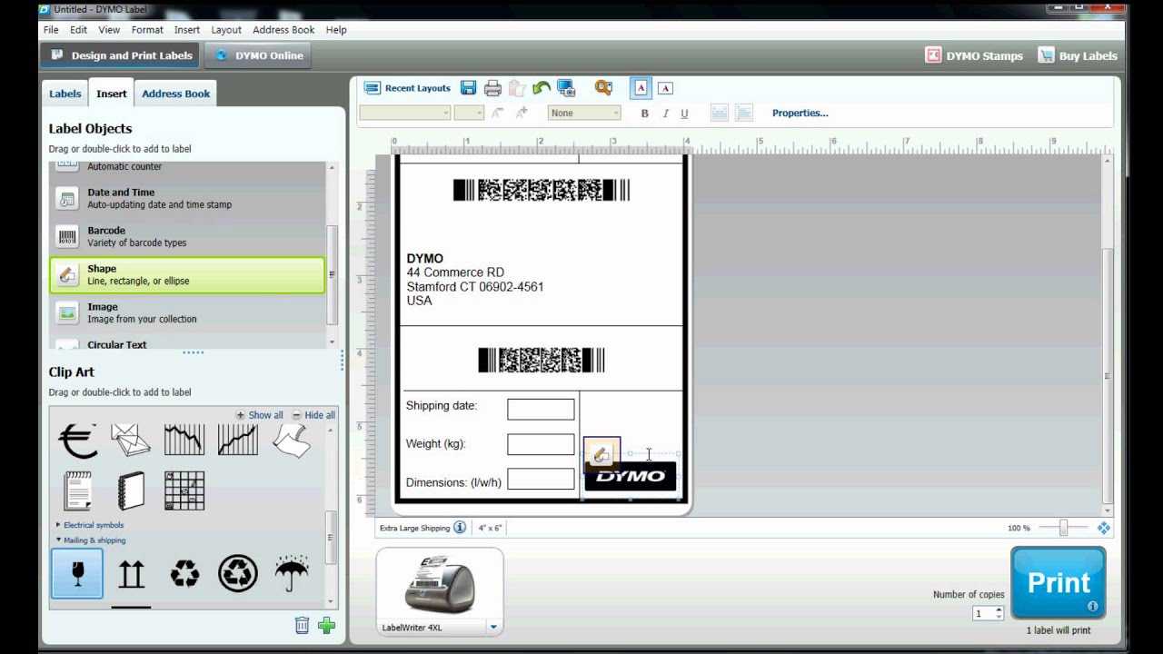 How To Use Print A Large Shipping Label On The Dymo Labelwriter 4Xl? With Regard To Dymo Label Templates For Word