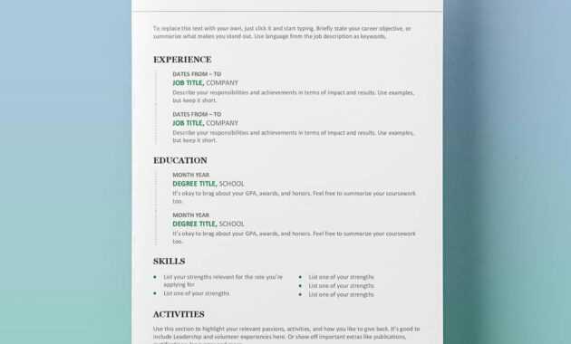 How To Use Resume Template In Word - Calep.midnightpig.co inside How To Get A Resume Template On Word