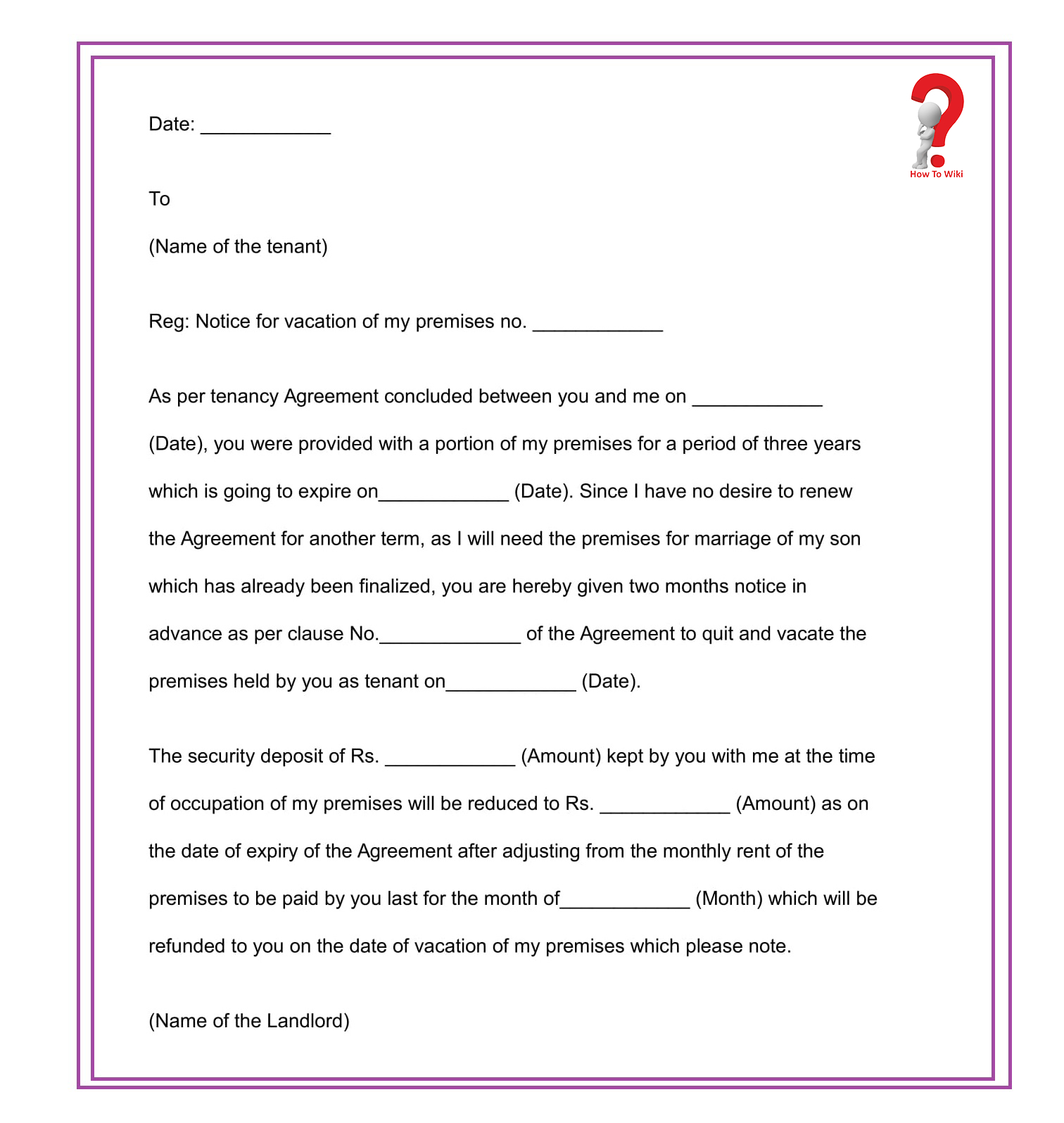 How To Write Notice Letter Template In Pdf & Word | How To Wiki Intended For Two Week Notice Template Word