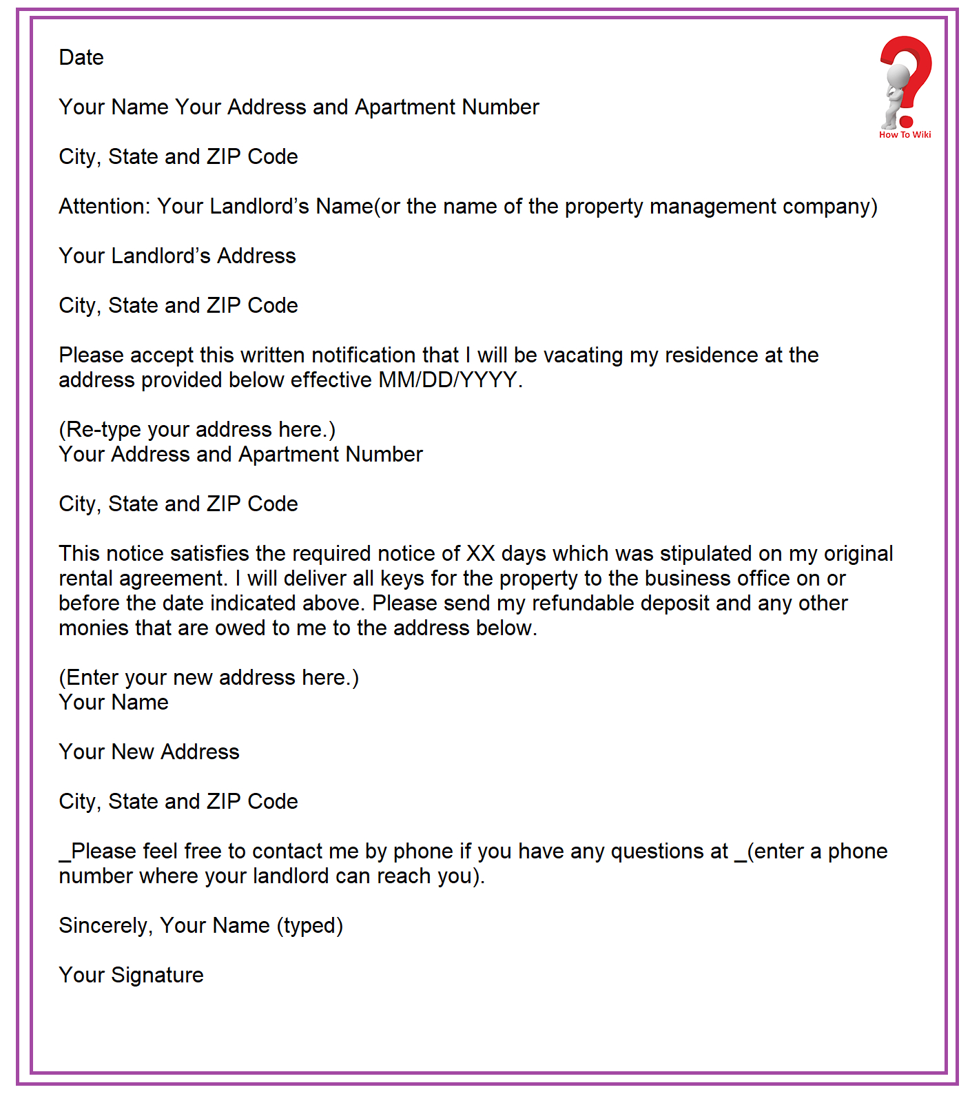 How To Write Notice Letter Template In Pdf & Word | How To Wiki Within 2 Weeks Notice Template Word
