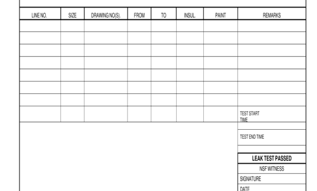 Hydro Test Form - Fill Online, Printable, Fillable, Blank regarding Hydrostatic Pressure Test Report Template