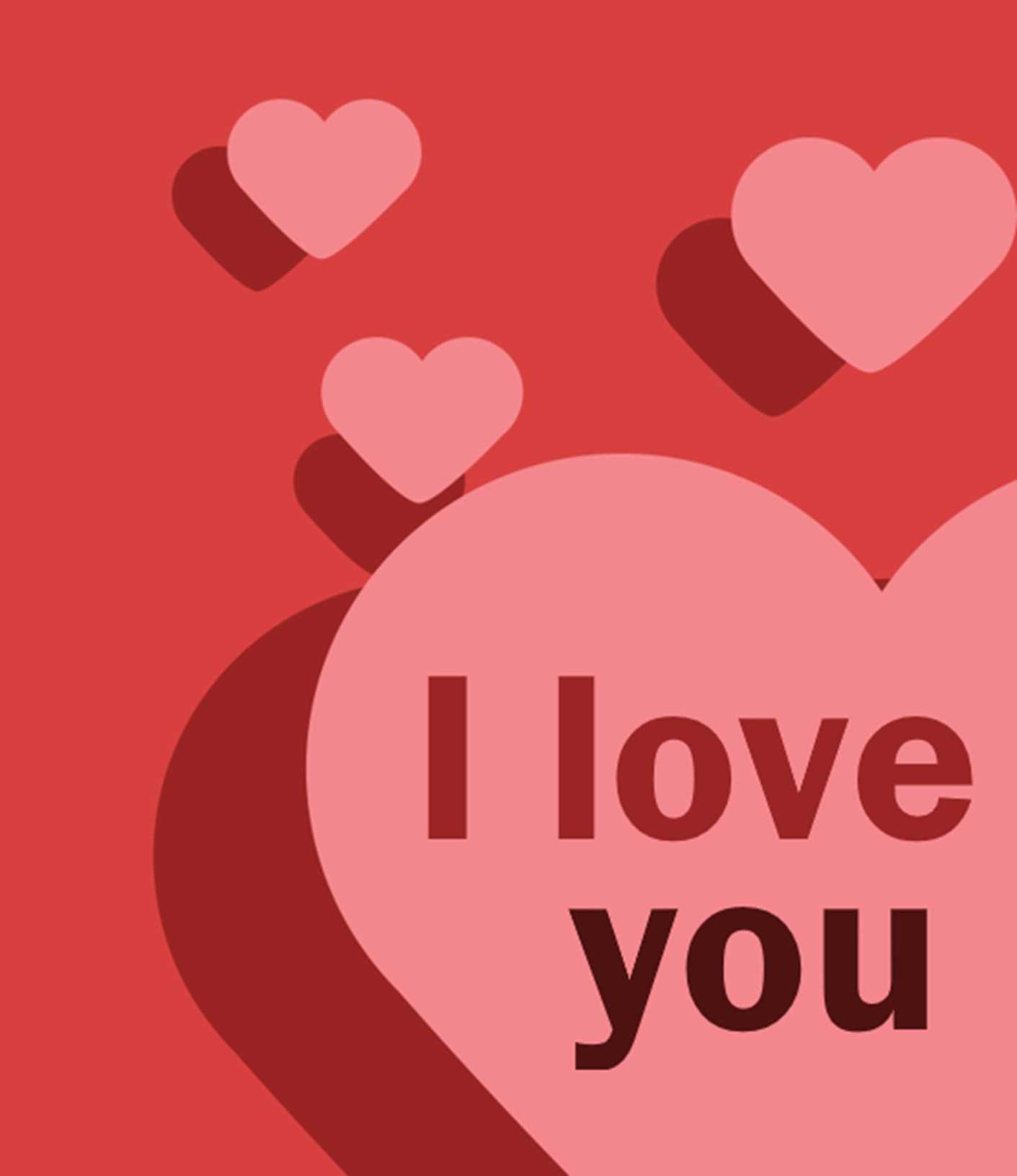 I Love You Card (Quarter Fold) In Blank Quarter Fold Card Template