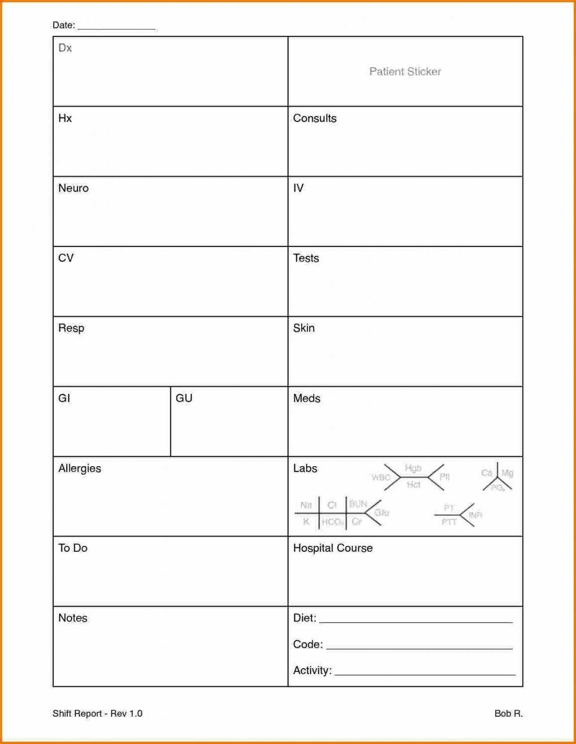 Icu Report Template - Best Sample Template With Icu Report Template