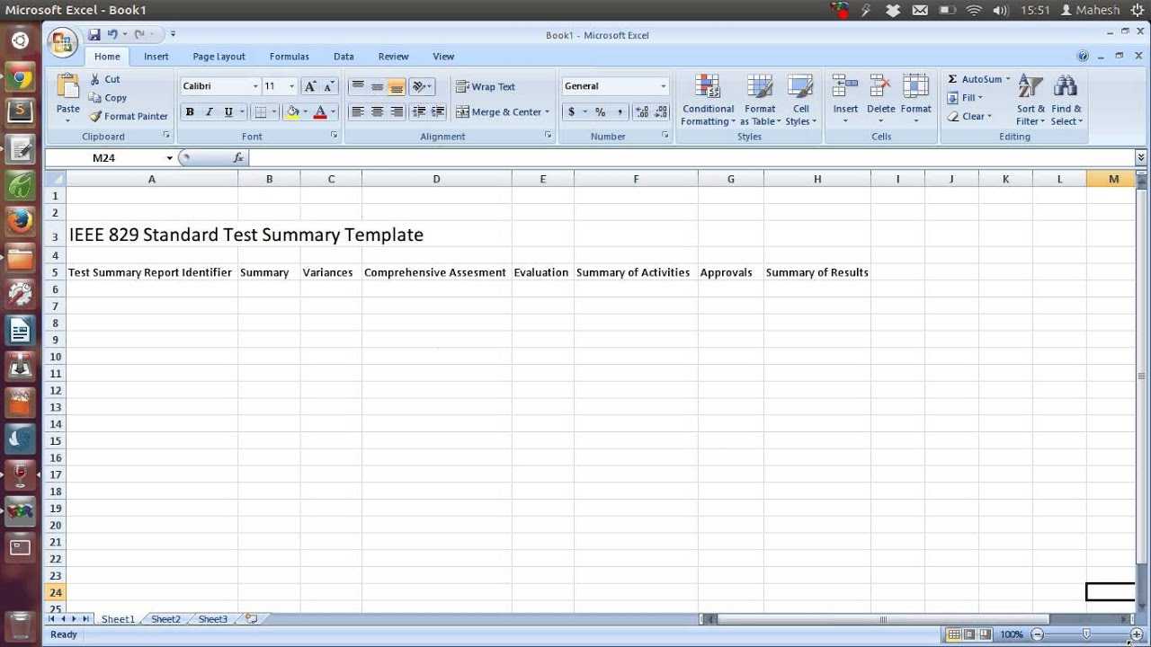 Ieee 829 Standard Test Summary Report Template Pertaining To Test Summary Report Excel Template