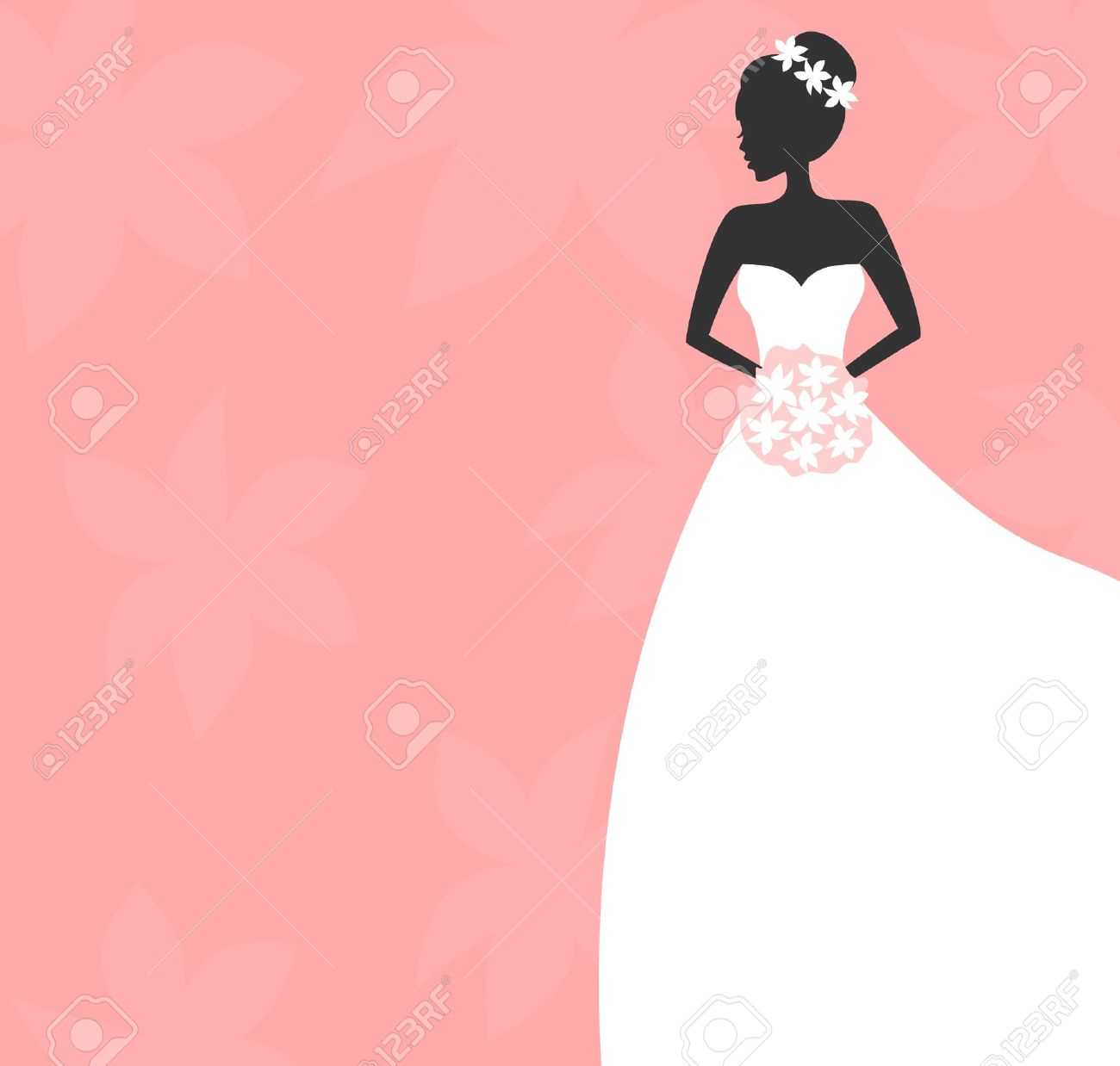Illustration Of A Beautiful Bride Holding A Bouquet. Bridal Shower/wedding.. Pertaining To Blank Bridal Shower Invitations Templates