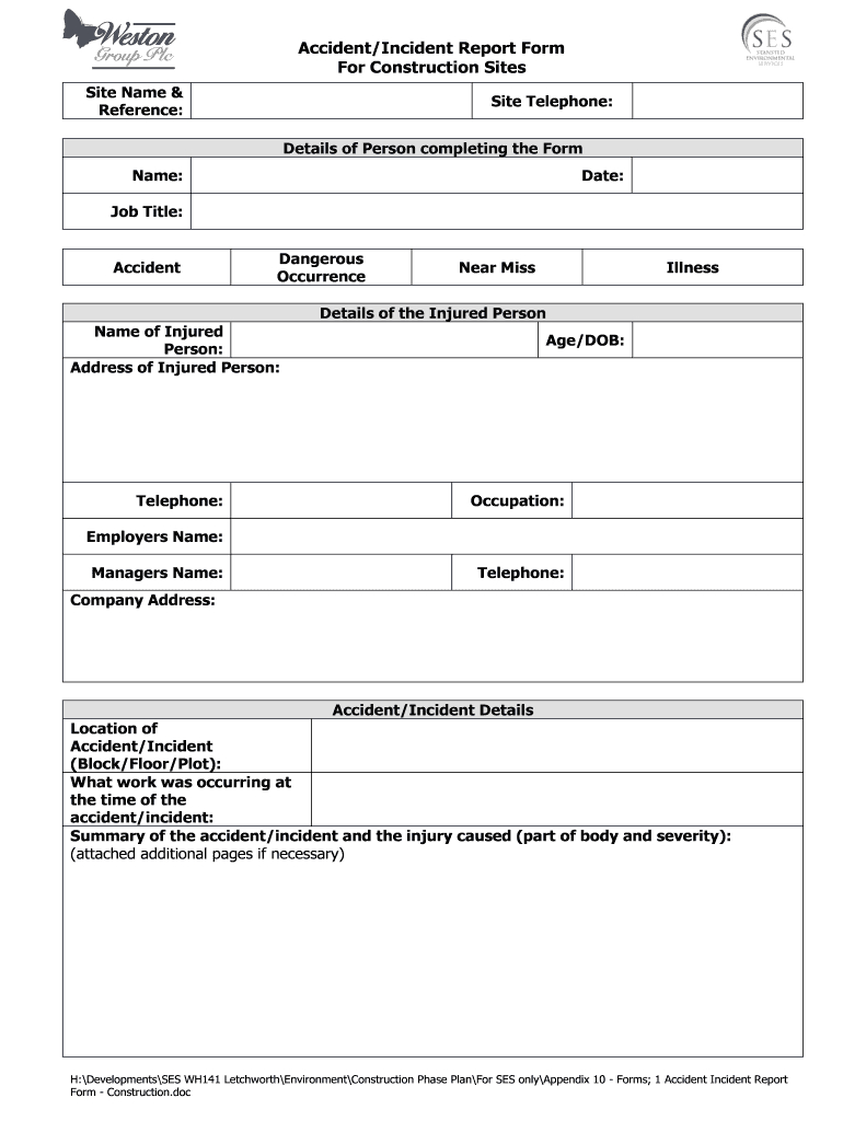 Incident And Accident Report Forms – Dalep.midnightpig.co Throughout Incident Report Form Template Word