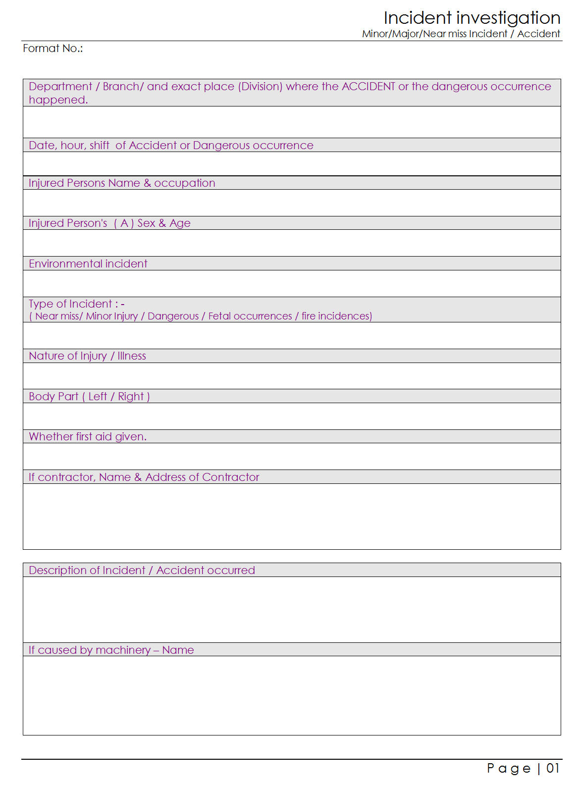 Incident Investigation – Inside It Major Incident Report Template