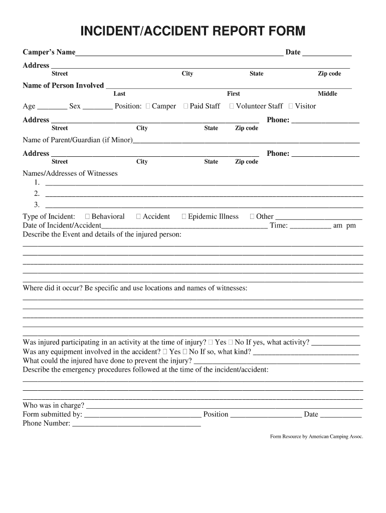 Incident Report Form – Fill Online, Printable, Fillable Pertaining To Generic Incident Report Template