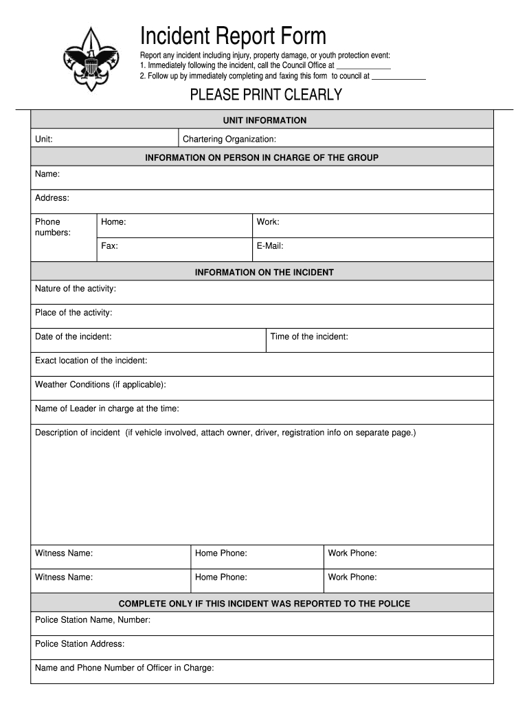 Incident Report Form Pdf – Fill Online, Printable, Fillable Intended For Customer Incident Report Form Template