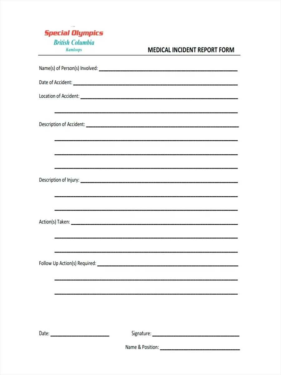 Incident Report Form Template Free Download – Vmarques Regarding Medical Report Template Free Downloads