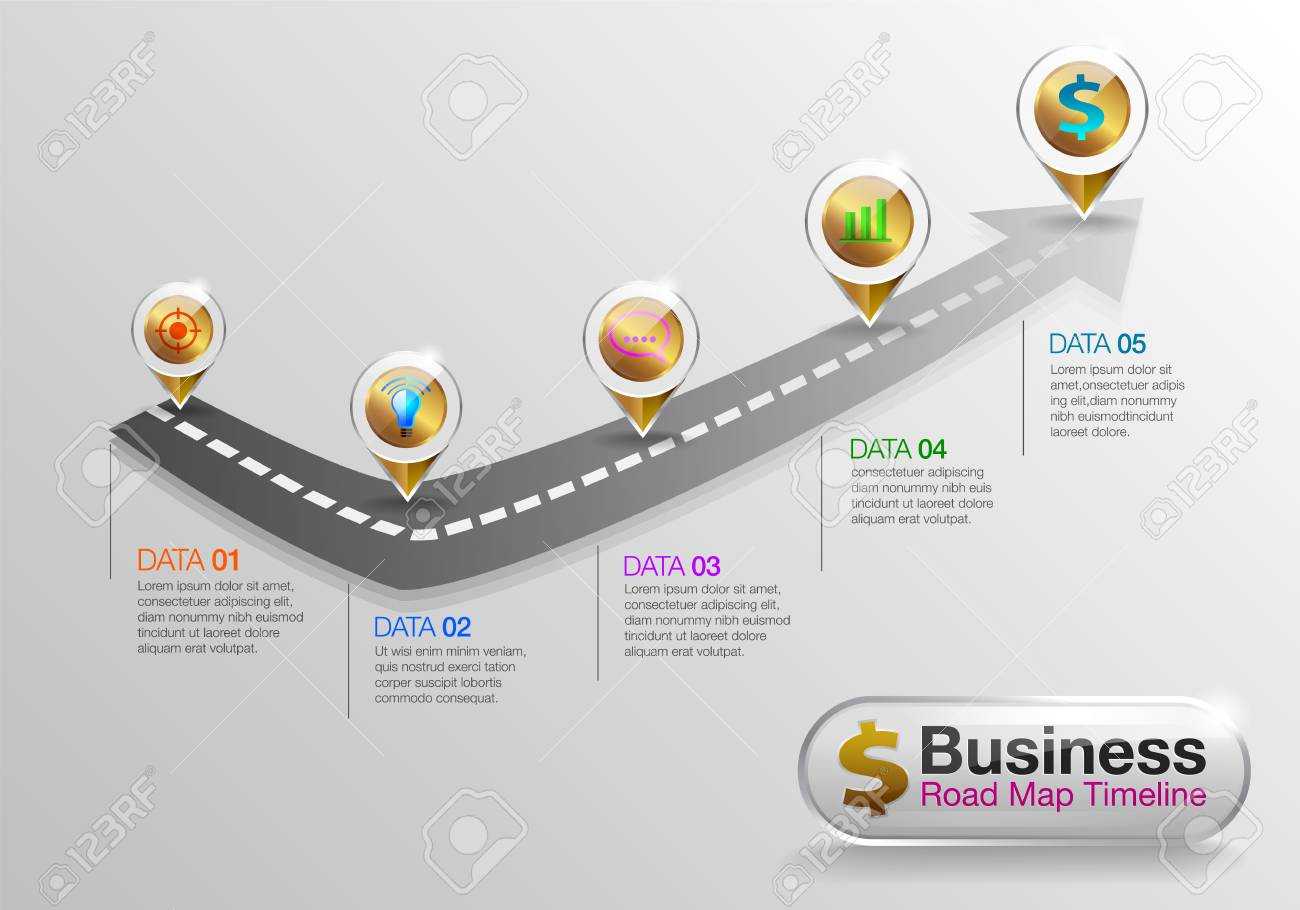 Infographic Business Roadmap Timeline 5 Options Business Concept.. Inside Blank Road Map Template