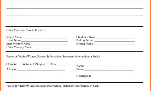 Information Technology Incident Report Template with Incident Report Form Template Doc
