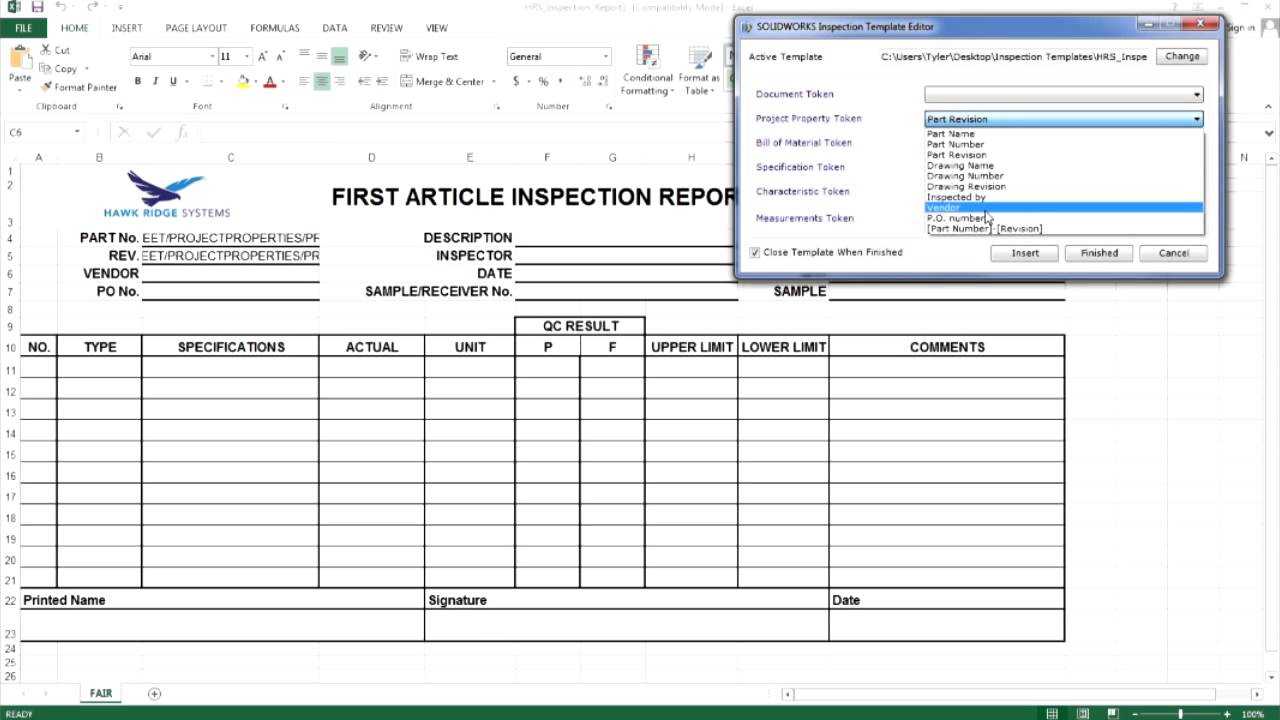 Inspection Template Excel – Dalep.midnightpig.co Regarding Part Inspection Report Template