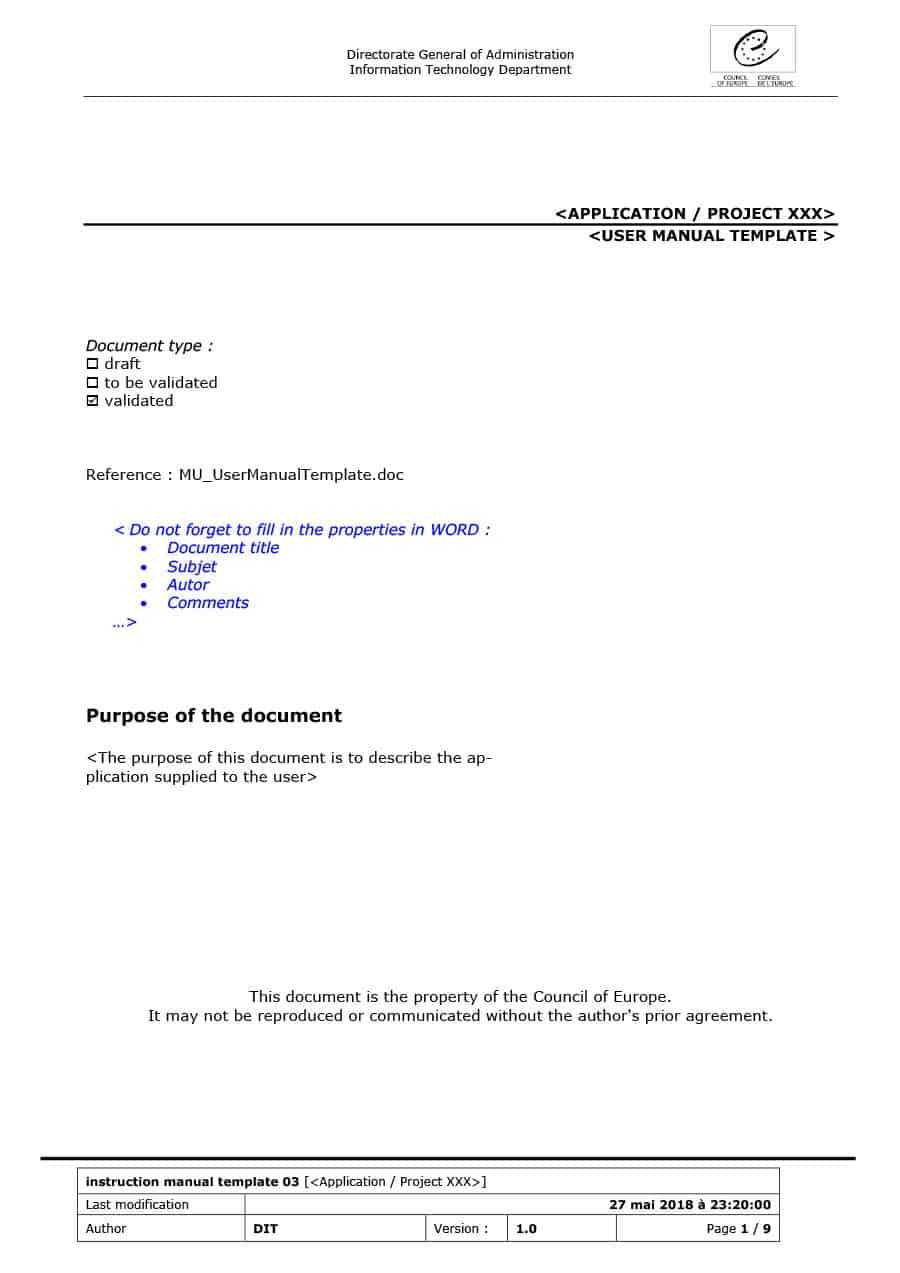 Instruction Manual Template Word – Dalep.midnightpig.co Pertaining To Training Documentation Template Word