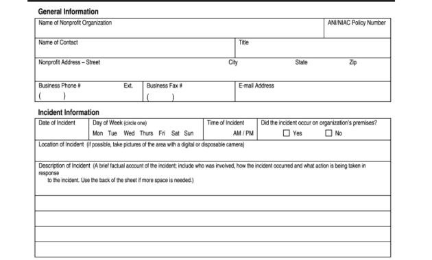 Insurance Incident Report Form - Fill Online, Printable intended for Insurance Incident Report Template