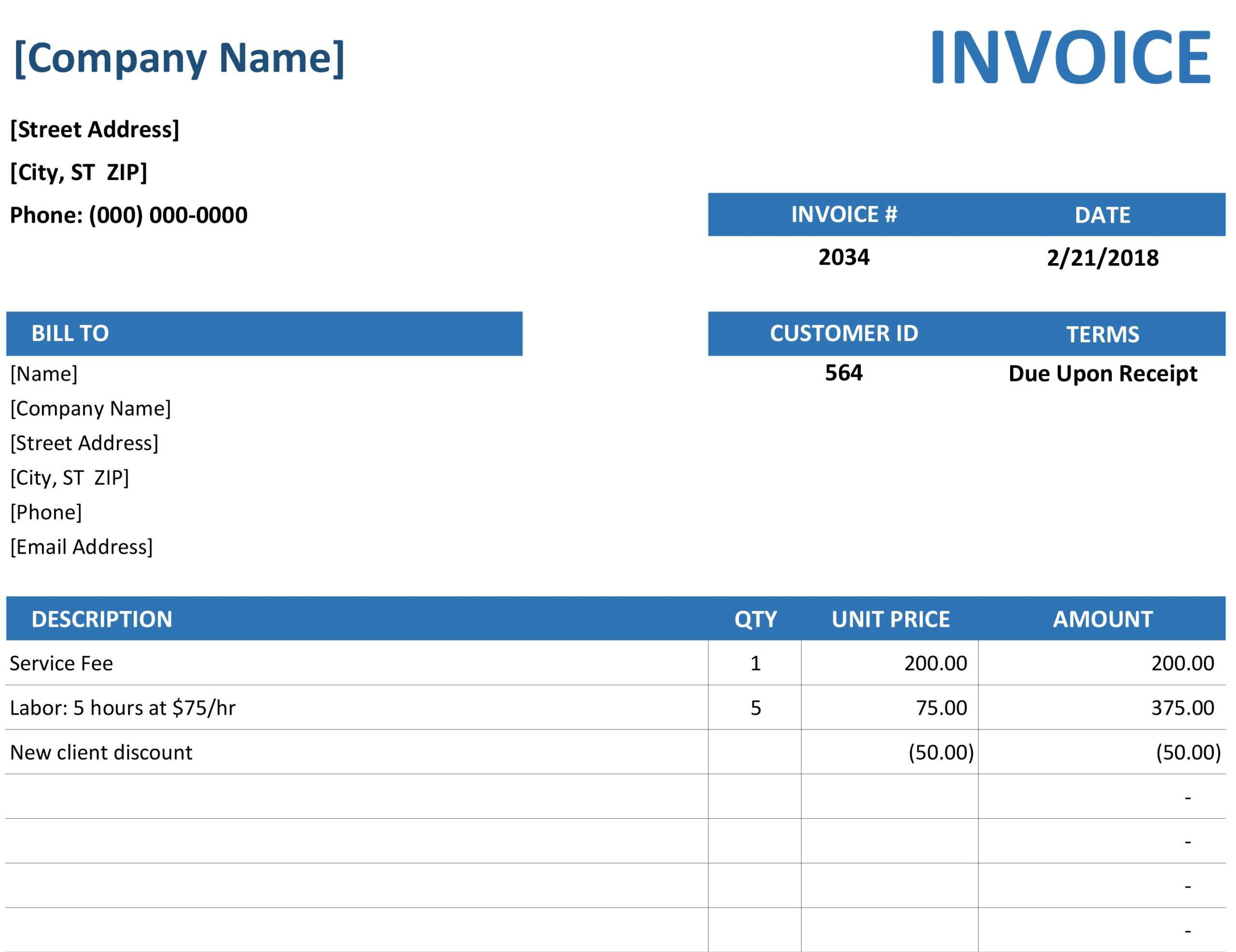 Invoice Receipt Template Word – Dalep.midnightpig.co Throughout Microsoft Office Word Invoice Template