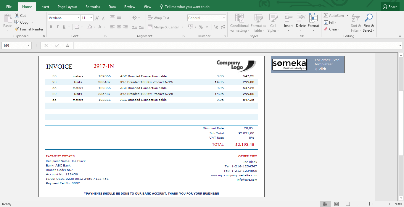 Invoice Template Intended For Invoice Template Word 2010