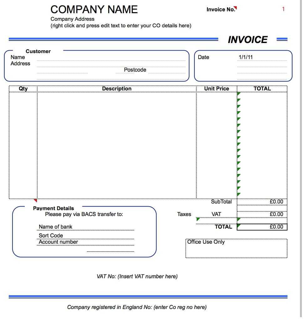 Invoice Templates For Microsoft Word Tax Invoice Template For Invoice Template Word 2010