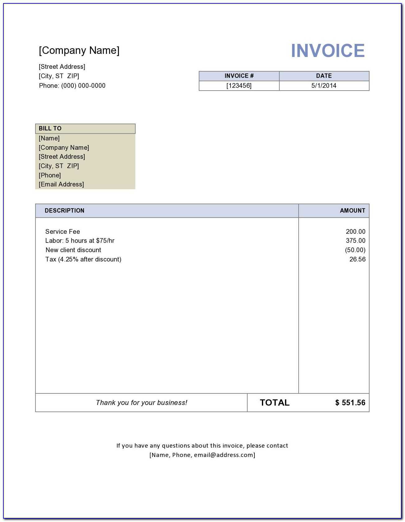 Invoices Templates Word | Marseillevitrollesrugby In Free Downloadable Invoice Template For Word