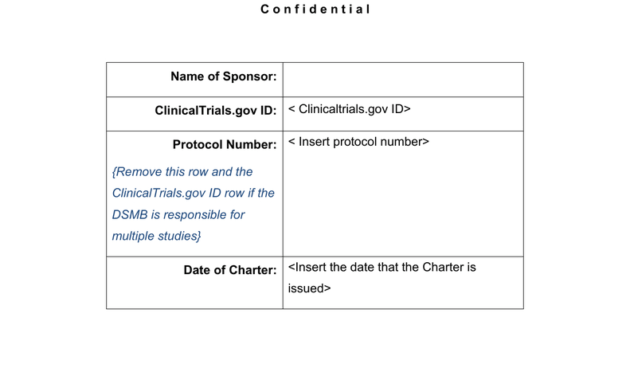 Is There A Template For The Charter For A New Data Safety in Dsmb Report Template