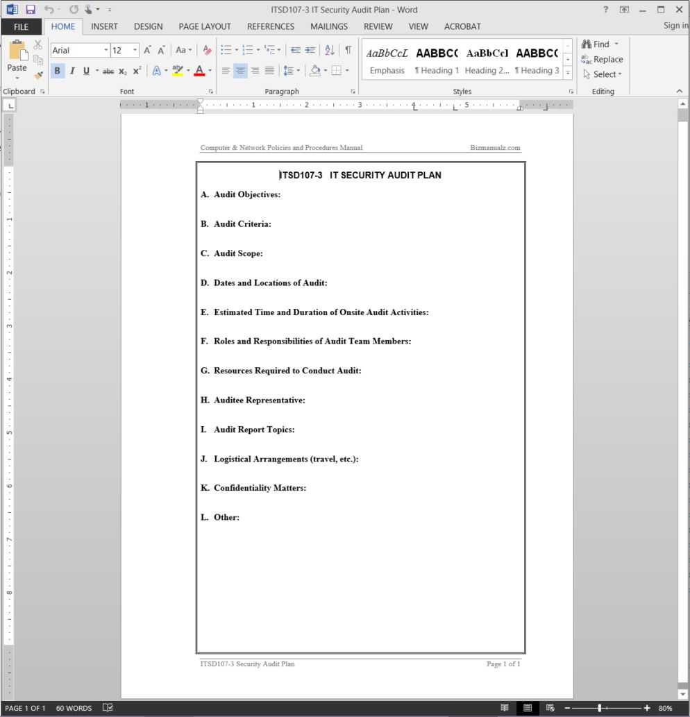 It Security Audit Plan Template | Itsd107 3 With Regard To Security Audit Report Template