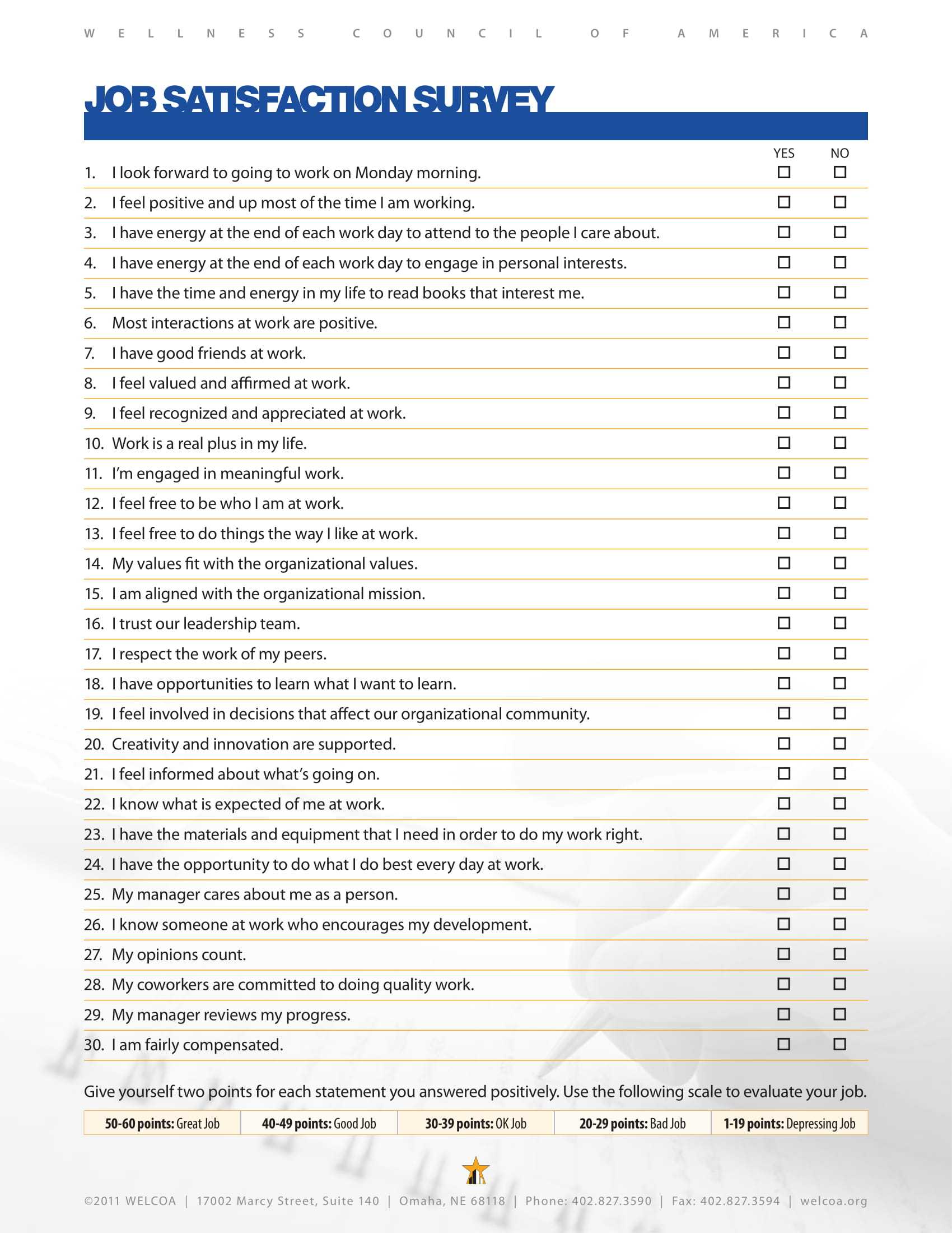 Job Satisfaction Questionnaire Sample – Dalep.midnightpig.co Pertaining To Employee Satisfaction Survey Template Word