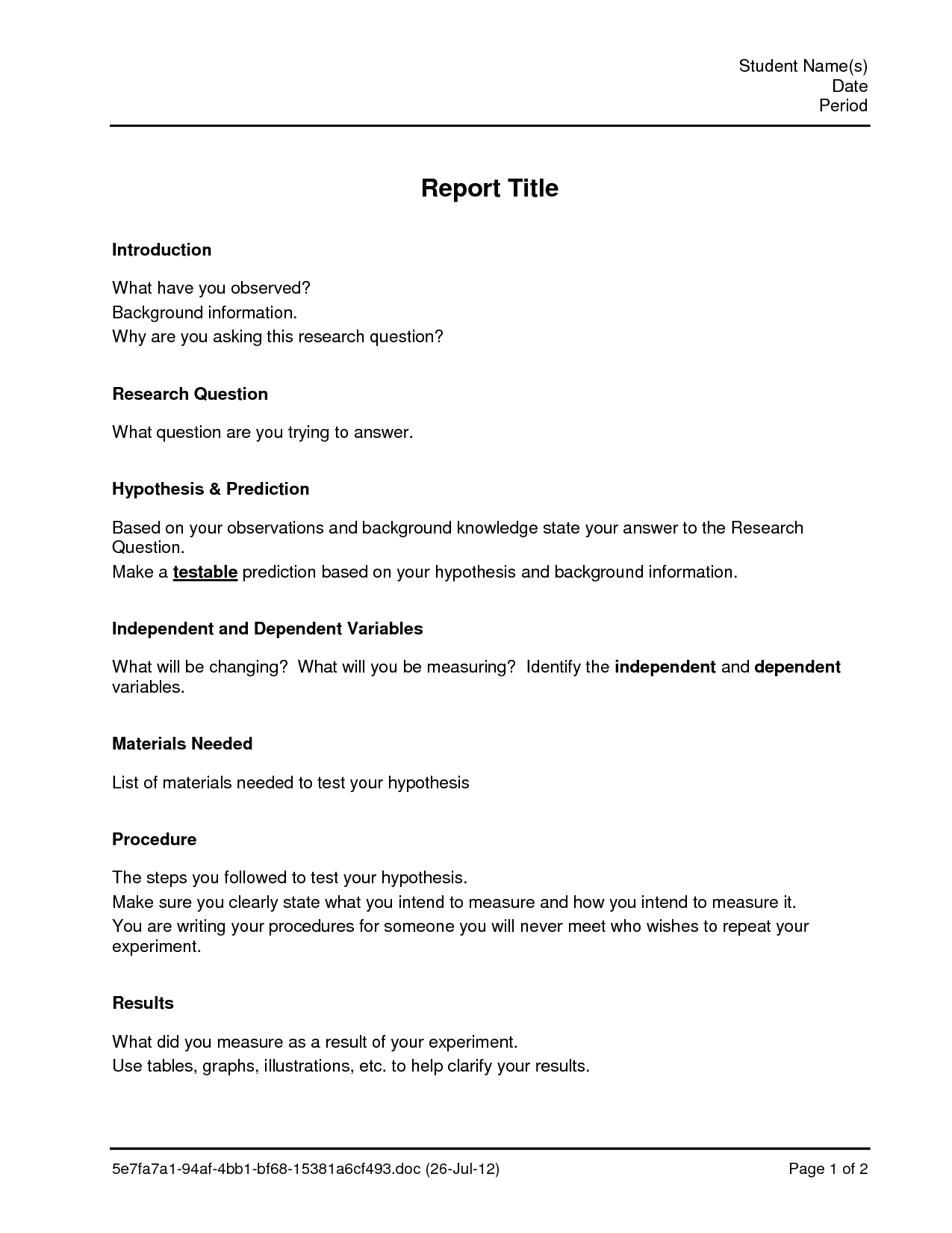 Lab Report Template | E Commercewordpress Inside Lab Report Template Word