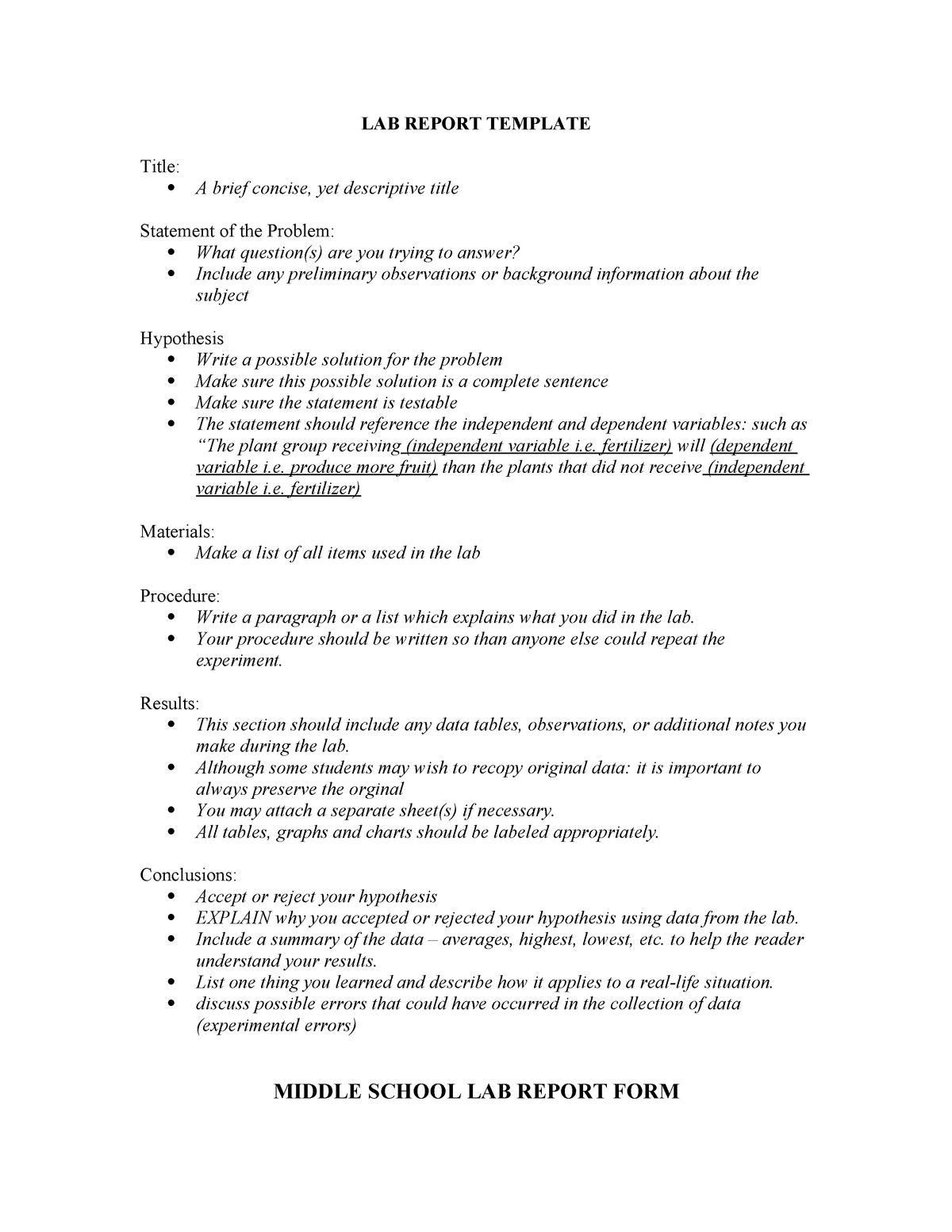 Lab Report Template – Ma Science Education Mase – Studocu Inside Lab Report Template Middle School