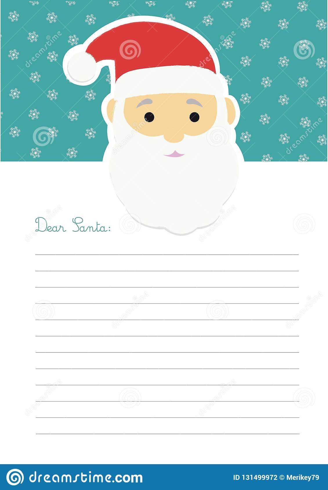 Letter Template To Santa Claus Stock Vector – Illustration Within Blank Letter From Santa Template