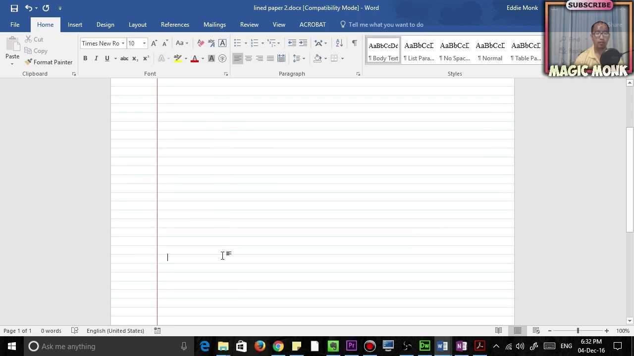 Lined Paper In Microsoft Word, Pdf Inside Ruled Paper Word Template