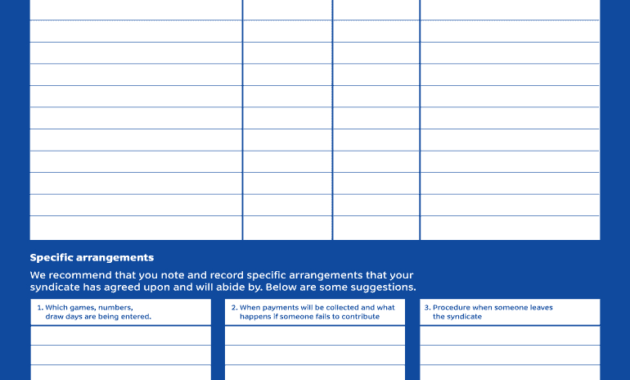 Lottery Syndicate Form - Fill Online, Printable, Fillable for Lottery Syndicate Agreement Template Word
