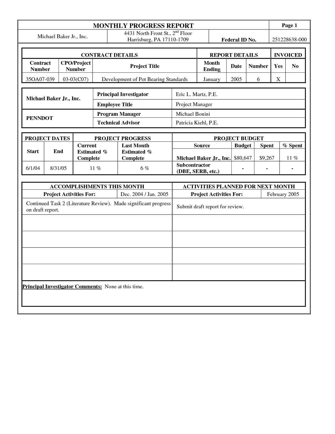 Lovely Monthly Progress Report Template – Superkepo Intended For Monthly Progress Report Template