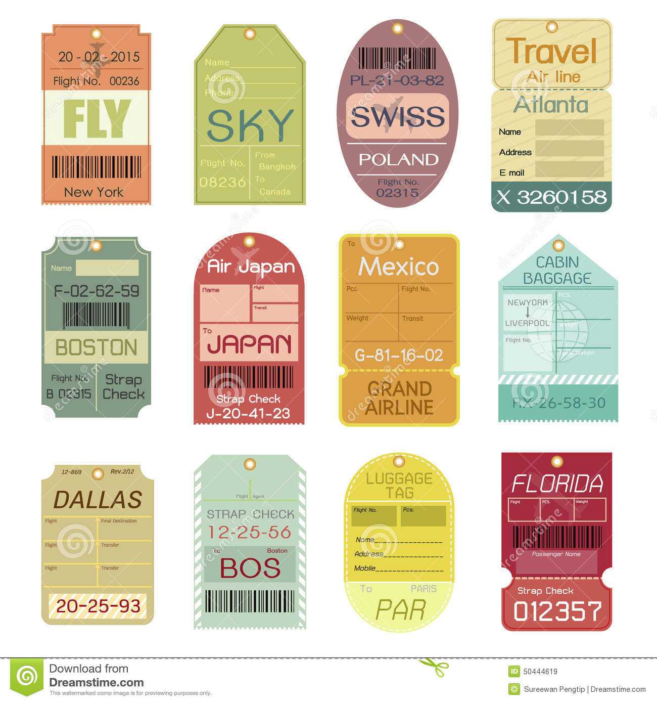 Luggage Tag Template Clipart Pertaining To Luggage Tag Template Word
