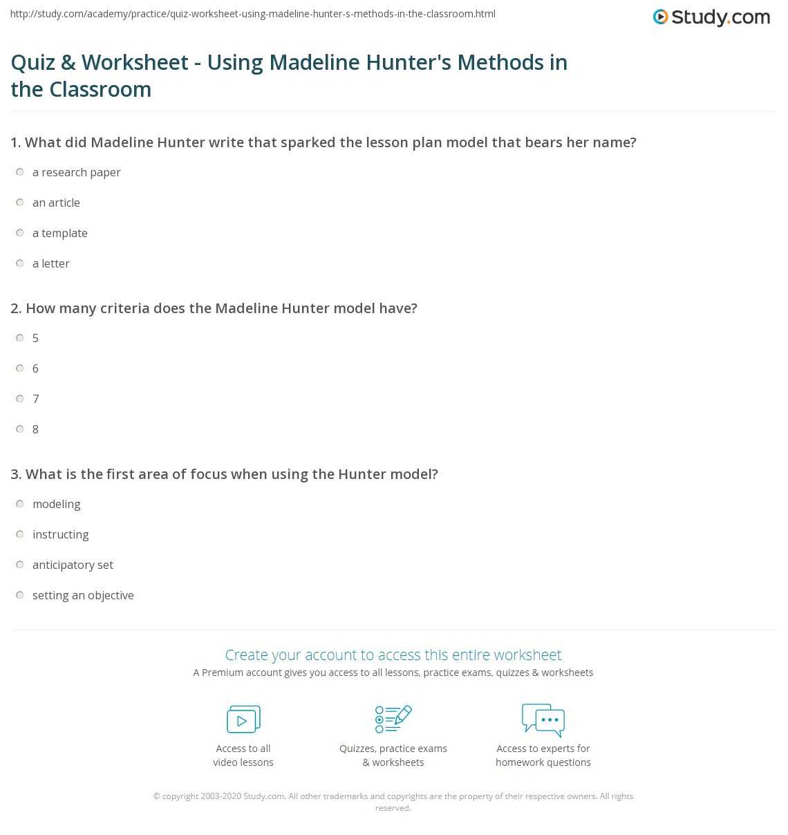 Madeline Worksheet | Printable Worksheets And Activities For Within Madeline Hunter Lesson Plan Template Blank