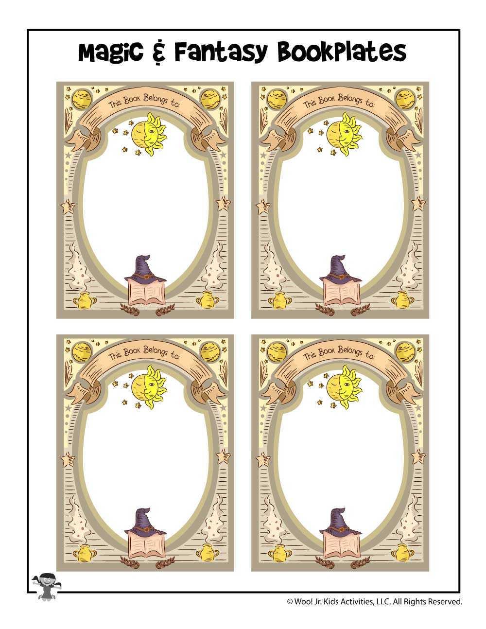 Magic And Fantasy Book Printable Bookplates | Woo! Jr. Kids Pertaining To Bookplate Templates For Word