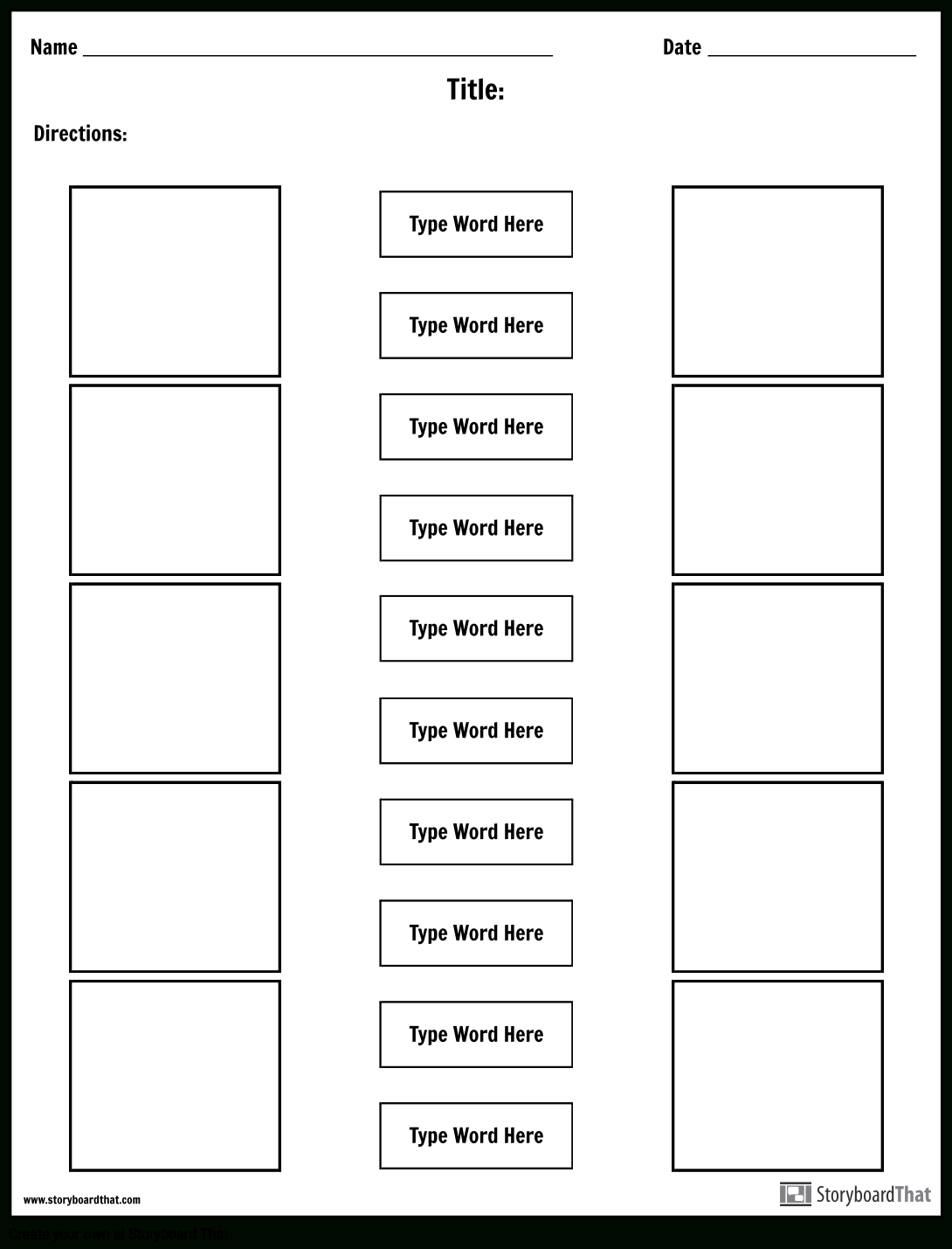 Make Matching Worksheets | Matching Worksheet Templates Within Making Words Template