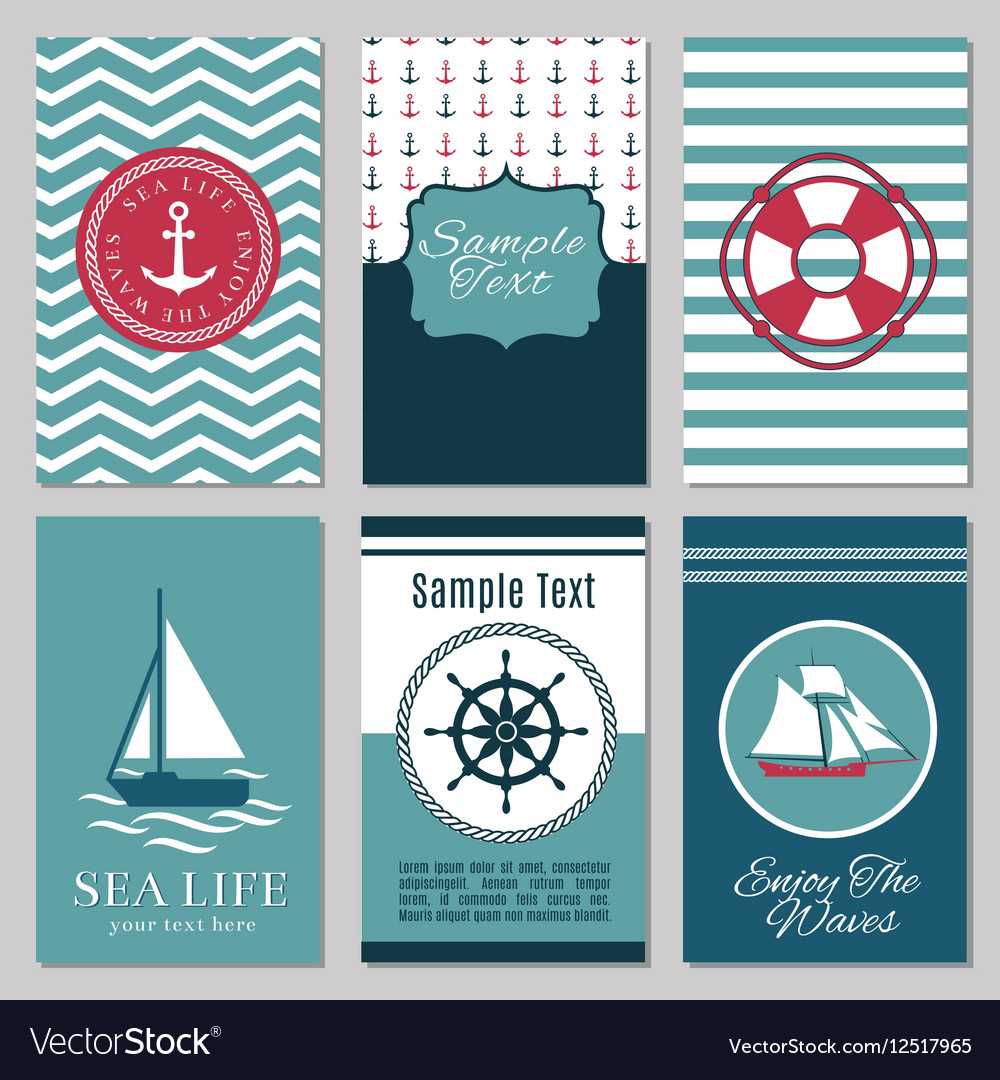 Marine Banners Or Summer Nautical Invitation Cards Throughout Nautical Banner Template