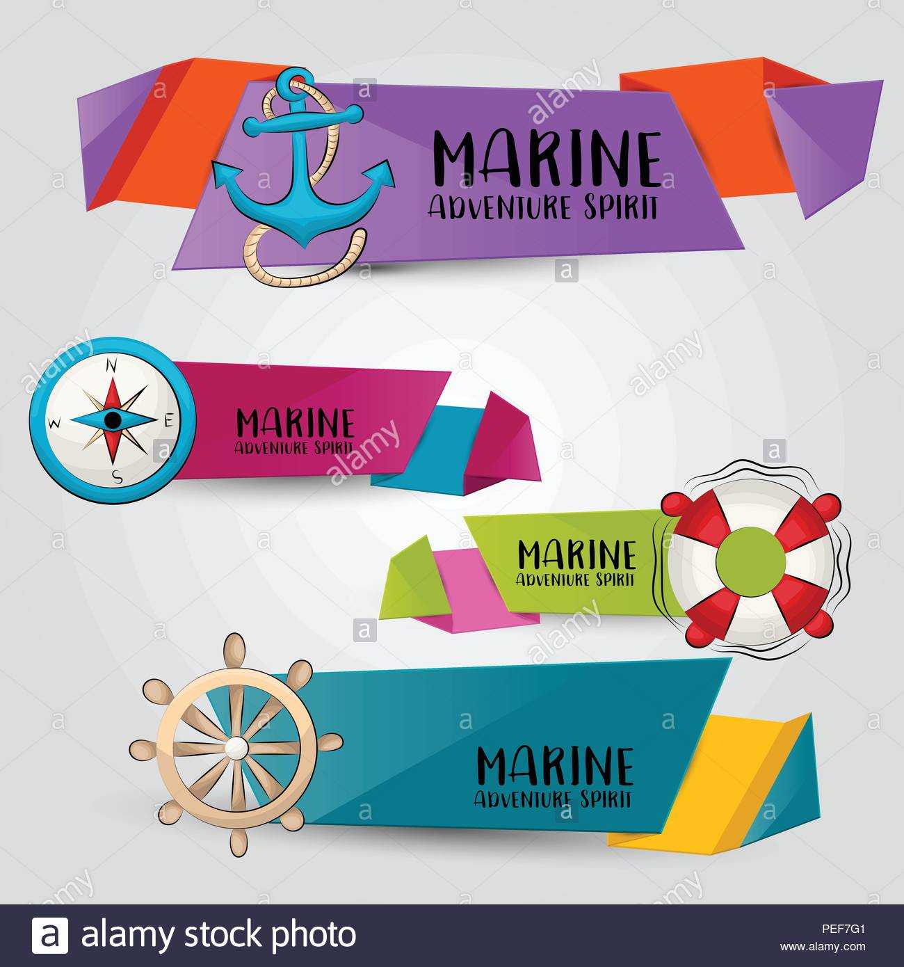 Marine Nautical Travel Concept. Horizontal Banner Template Pertaining To Nautical Banner Template