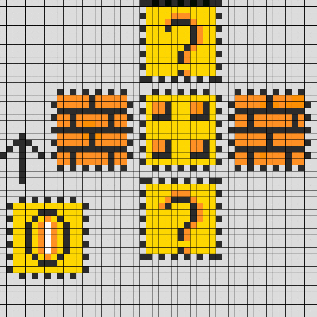 Mario Coin Block Perler Layout Perler Bead Pattern | Bead Intended For Blank Perler Bead Template