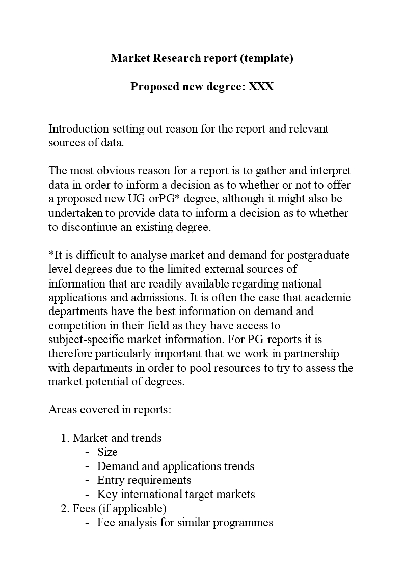 Market Research Report Outline | Templates At With Regard To Market Research Report Template