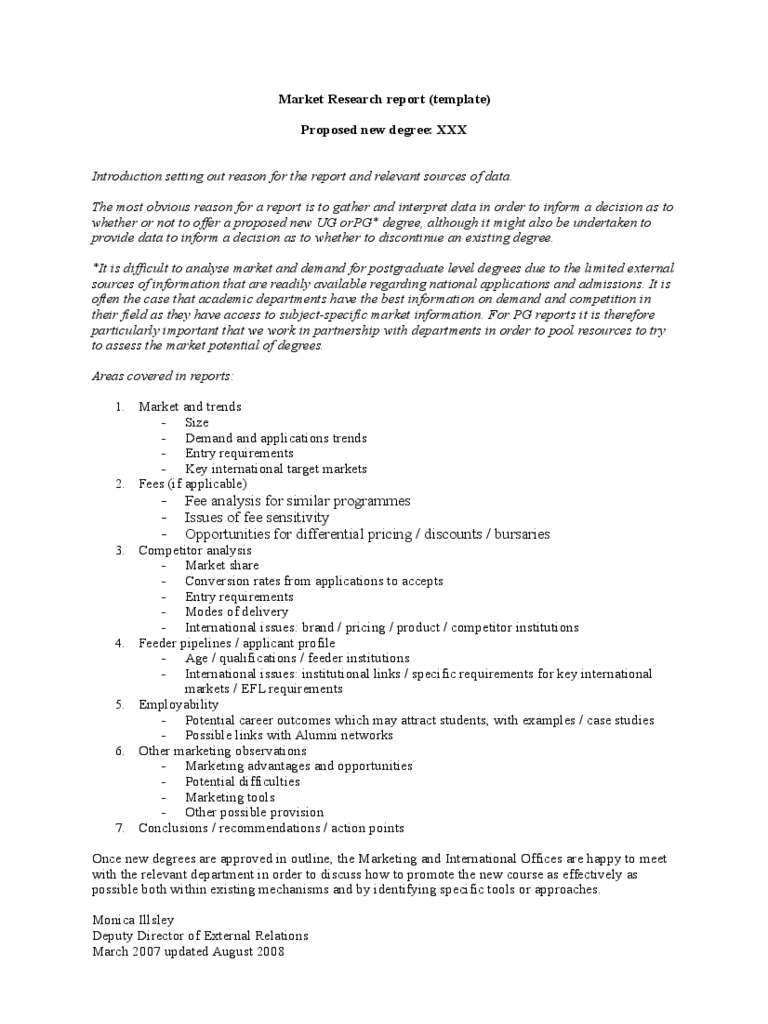 Marketing Research Template – 4 Free Templates In Pdf, Word Intended For Market Research Report Template