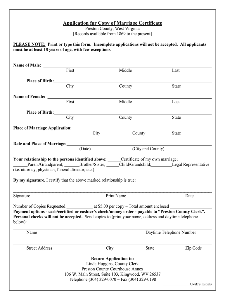 Marriage Application – Fill Out And Sign Printable Pdf Template | Signnow With Regard To Blank Marriage Certificate Template
