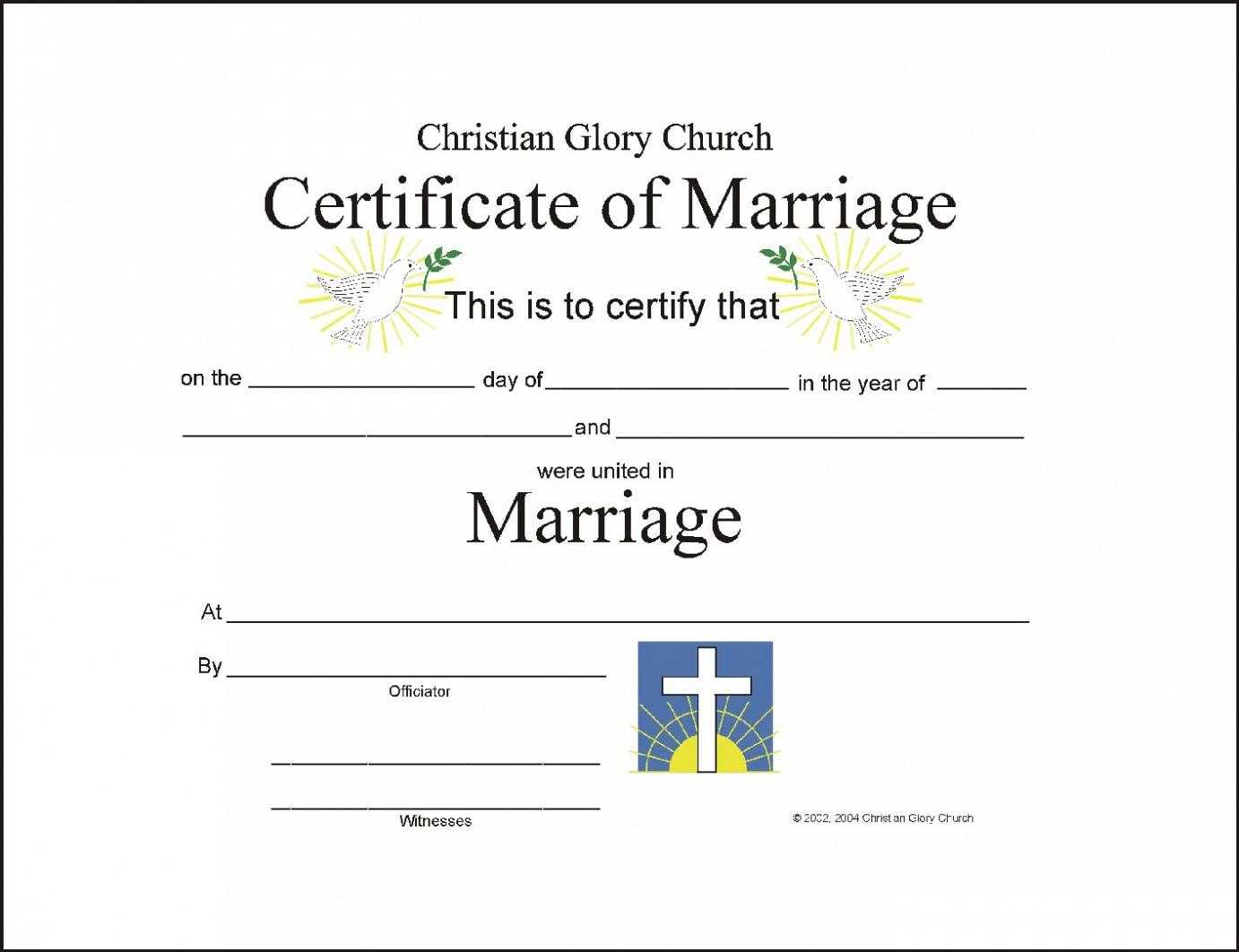 Marriage Certificate Template – Certificate Templates With Regard To Blank Marriage Certificate Template